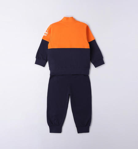 iDO colour block playsuit for boys from 9 months to 8 years ARANCIONE-1853