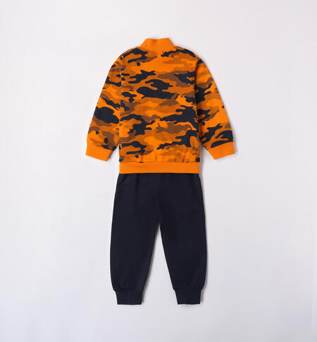 iDO camouflage tracksuit for boys from 9 months to 8 years ORANGE-NAVY-6K25