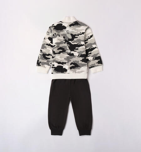 iDO camouflage tracksuit for boys from 9 months to 8 years PANNA-NERO-6K54