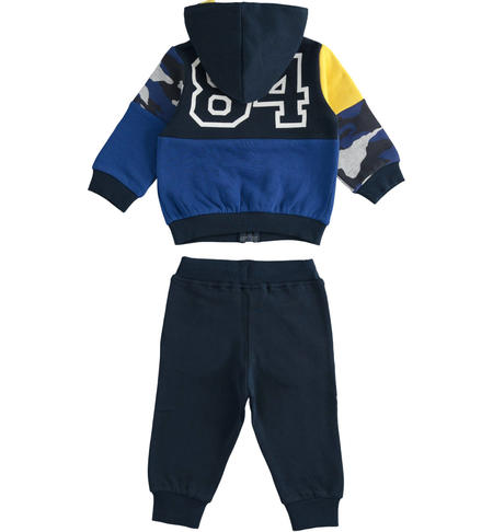 Tracksuit in brushed cotton for boys from 9 month to 8 years iDO NAVY-3885