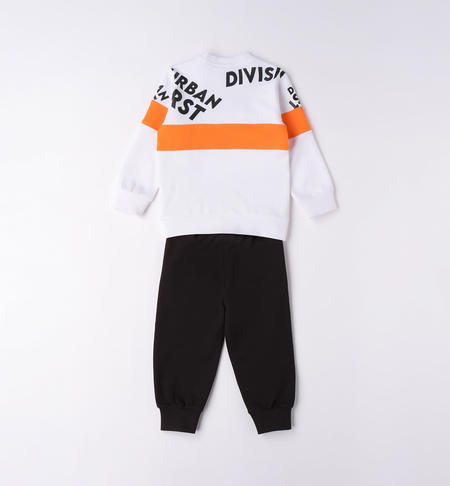 iDO jersey fleece playsuit for boys with print from 9 months to 8 years BIANCO-0113