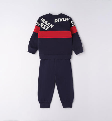 iDO jersey fleece playsuit for boys with print from 9 months to 8 years NAVY-3854