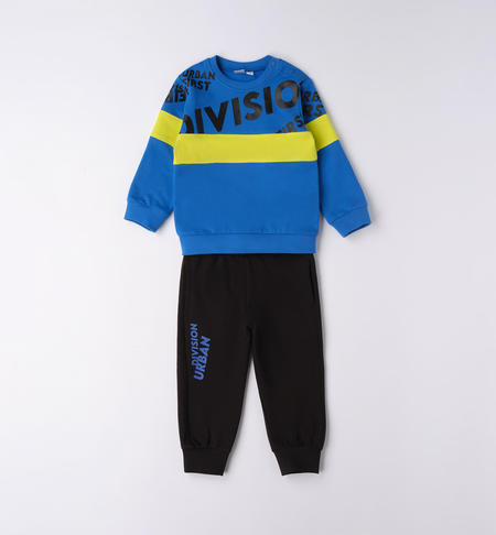 iDO jersey fleece playsuit for boys with print from 9 months to 8 years ROYAL CHIARO-3734