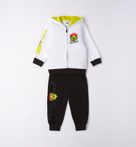 iDO urban style jersey fleece playsuit for boys from 9 months to 8 years BIANCO-0113