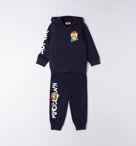 iDO urban style jersey fleece playsuit for boys from 9 months to 8 years NAVY-3854