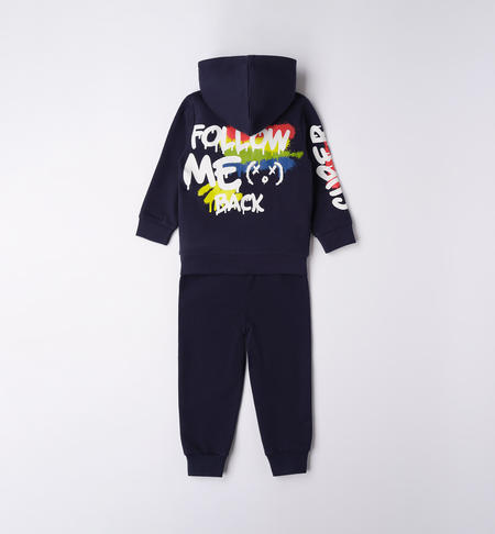 iDO urban style jersey fleece playsuit for boys from 9 months to 8 years NAVY-3854