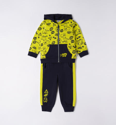 iDO skate print playsuit for boys from 9 months to 8 years VERDE-BLU-6V78