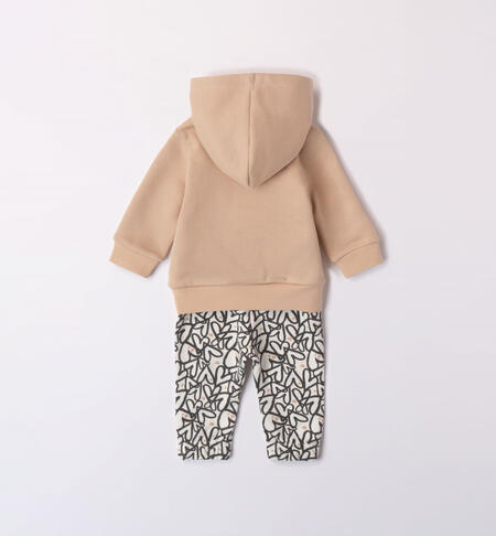 iDO tracksuit with hearts for girls from 1 to 24 months BEIGE-0924