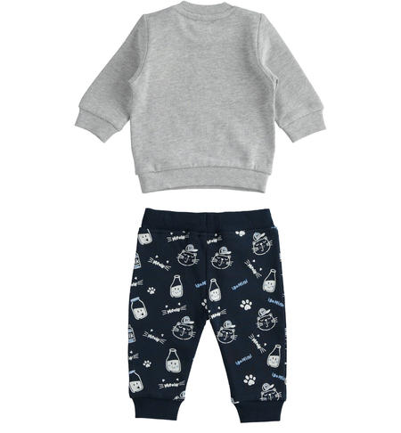 Baby boys tracksuit with kitten from 1 to 24 months iDO NAVY-PANNA-6TU6