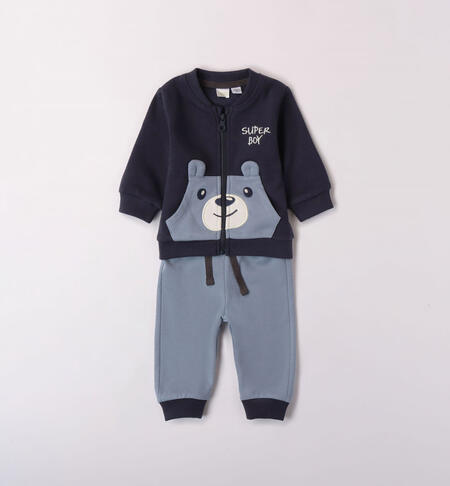 Boys' tracksuit with zip BLUE