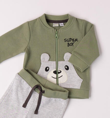 Tuta bimbo felpa e pantalone da 1 a 24 mesi iDO VERDE SALVIA-4921