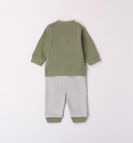 iDO tracksuit with zip for boys from 1 to 24 months VERDE SALVIA-4921