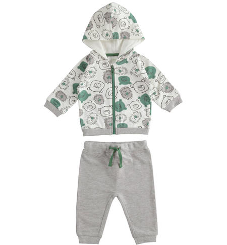 Tuta bimbo in cotone - da 1 a 24 mesi iDO PANNA-VERDE-6TS2