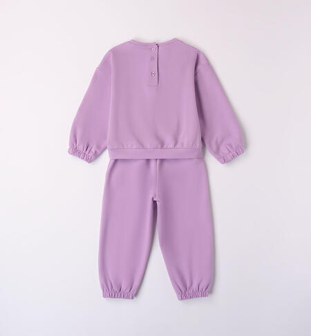 Girls' two-piece tracksuit with rhinestones LILAC-3325