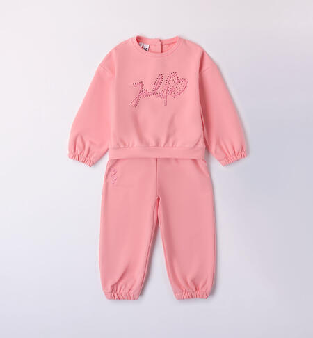 Girls' two-piece tracksuit with rhinestones ROSE-2312