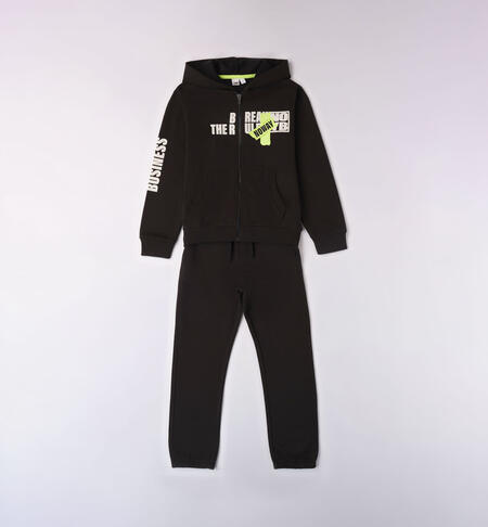 Boys' two-piece tracksuit BLACK