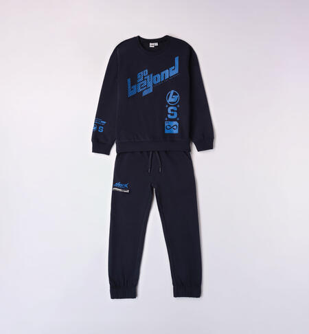 iDO two-piece cotton tracksuit for boys from 8 to 16 years NAVY-3885