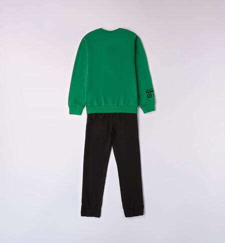 iDO two-piece cotton tracksuit for boys from 8 to 16 years VERDE-5156