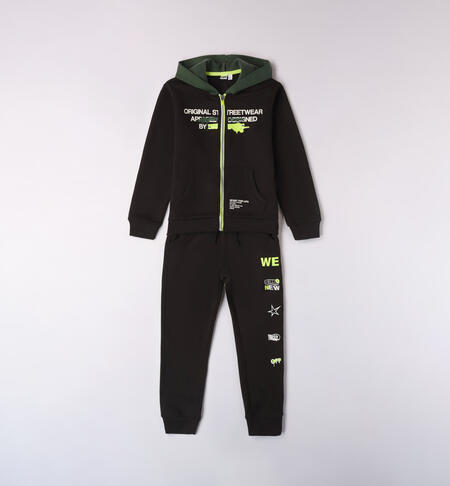 iDO two-piece sporty tracksuit for boys from 8 to 16 years NERO-0658