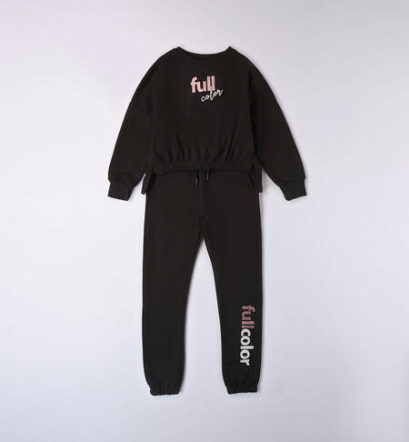 iDO two-piece sporty tracksuit for girls from 8 to 16 years NERO-0658