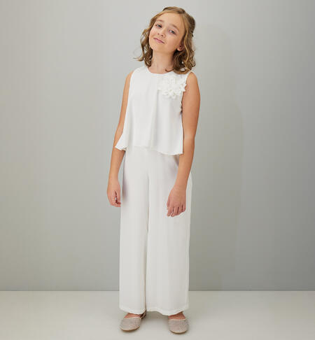 Elegant girls' jumpsuit CREAM