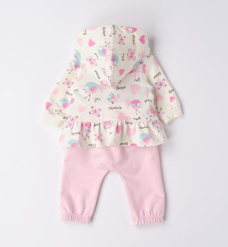 iDO patterned playsuit for baby girl from 1 to 24 months LATTE-ROSA-6V33