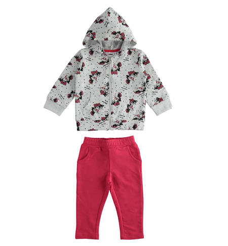 Tuta felpata bambina - da 9 mesi a 8 anni iDO GRIGIO MELANGE-FUCSIA-6UH9