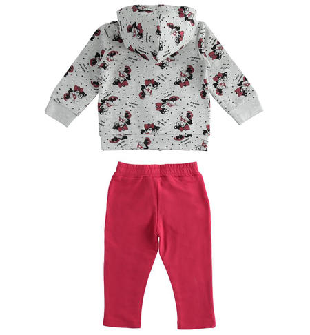 Tuta felpata bambina - da 9 mesi a 8 anni iDO GRIGIO MELANGE-FUCSIA-6UH9