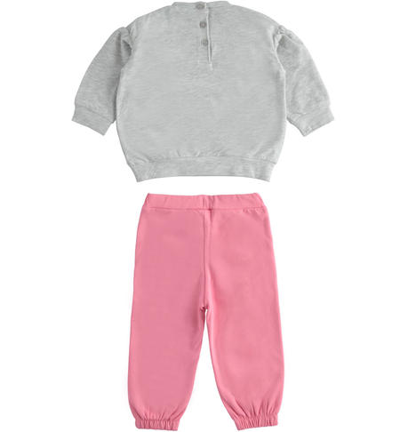Tuta felpata bambina - da 9 mesi a 8 anni iDO GRIGIO MELANGE-8948