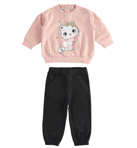 Tuta felpata bambina - da 9 mesi a 8 anni iDO ROSA-2513