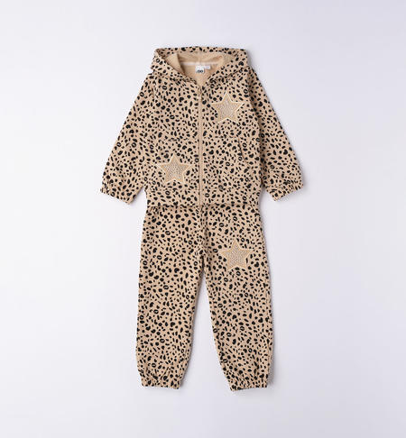 Girl's spotted playsuit BEIGE