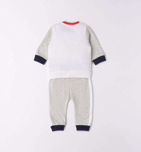 iDO dinosaur playsuit for baby boy from 1 to 24 months GRIGIO MELANGE-8948