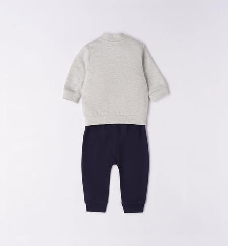 iDO teddy bear suit for baby boy from 1 to 24 months GRIGIO MELANGE-8948