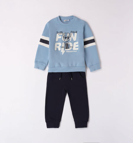 iDO motorbike tracksuit for boys from 9 months to 8 years AZZURRO-3873