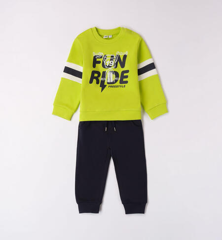 iDO motorbike tracksuit for boys from 9 months to 8 years VERDE-5237