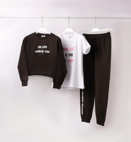 Girl's three-piece tracksuit BLACK