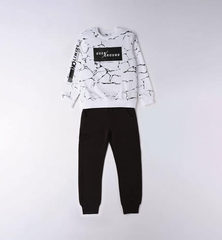 Tuta ragazzo 100% cotone da 8 a 16 anni iDO BIANCO-NERO-6VY5