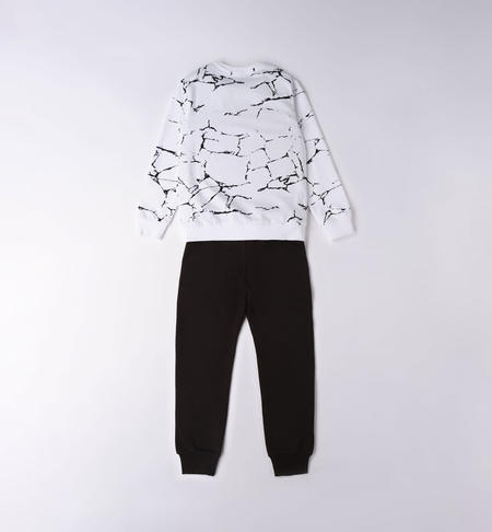 iDO 100% cotton tracksuit for boys from 8 to 16 years BIANCO-NERO-6VY5