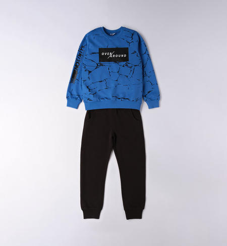 Tuta ragazzo 100% cotone da 8 a 16 anni iDO BLUETTE-NERO-6VY6