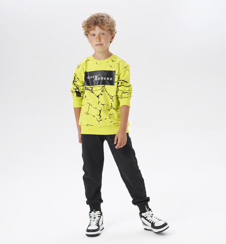 iDO 100% cotton tracksuit for boys from 8 to 16 years VERDE-NERO-6VM6