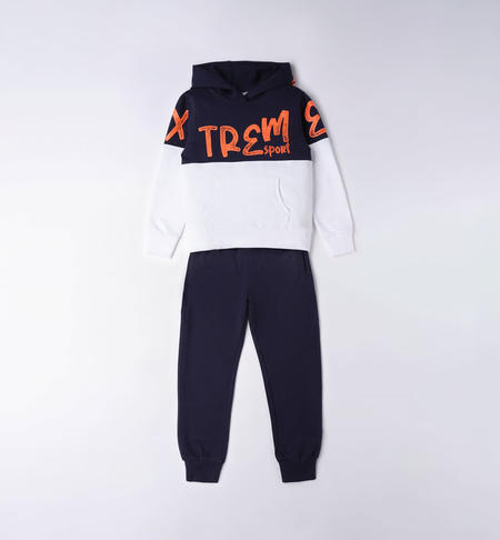 iDO 100% cotton hooded tracksuit for boys from 8 to 16 years NAVY-3854