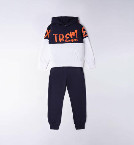 Tuta ragazzo con cappuccio 100% cotone da 8 a 16 anni iDO NAVY-3854