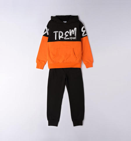 iDO 100% cotton hooded tracksuit for boys from 8 to 16 years NERO-0658