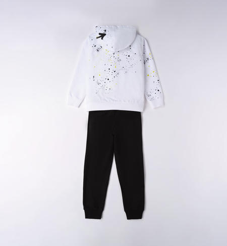 iDO tracksuit with hood for boys from 8 to 16 years BIANCO-0113
