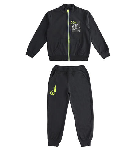 Tracksuit for boy made of sweatshirt and trousers from 8 to 16 years old iDO NERO-0658