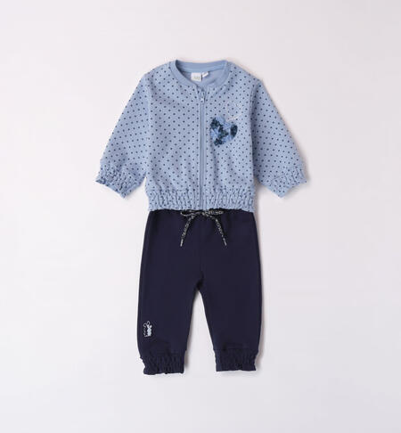 iDO tracksuit with heart for girls from 1 to 24 months LAVANDA-BLU-6WM5