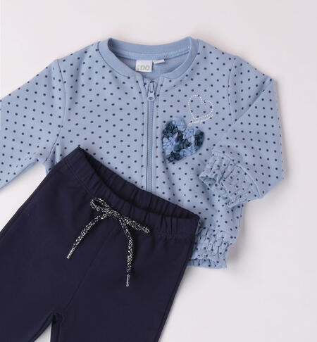 iDO tracksuit with heart for girls from 1 to 24 months LAVANDA-BLU-6WM5