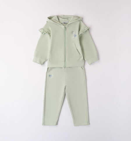 Girls' sporty tracksuit GREEN