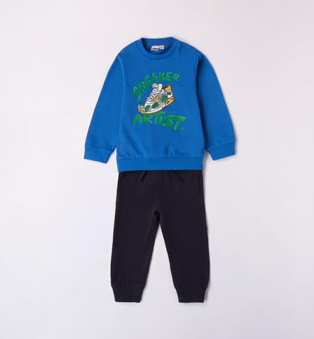 iDO shoe print tracksuit for boys from 9 months to 8 years ROYAL-3744