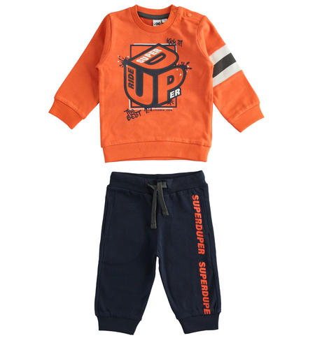 Jersey sports suit for boys from 9 months to 8 years iDO ARANCIO-1828